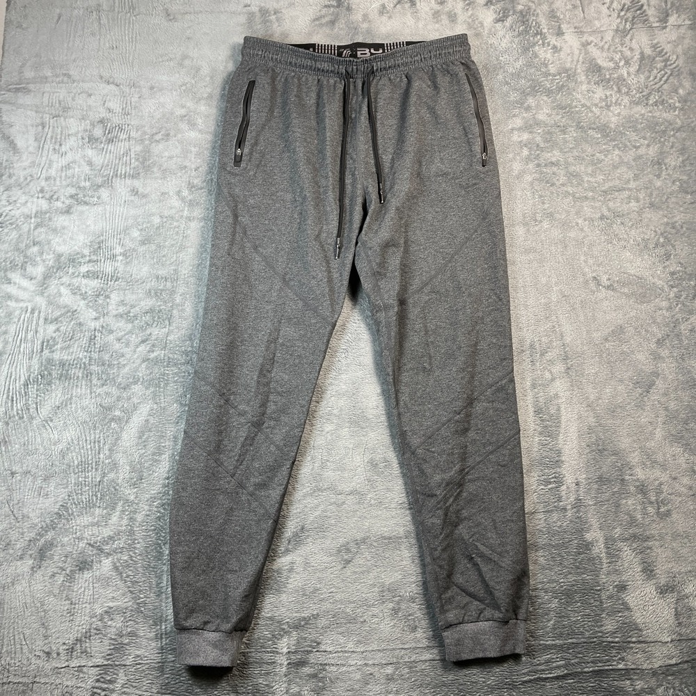 Outdoor Sports Jogger Pants Mens L Heathered Gray French Terry Lined Drawstring
